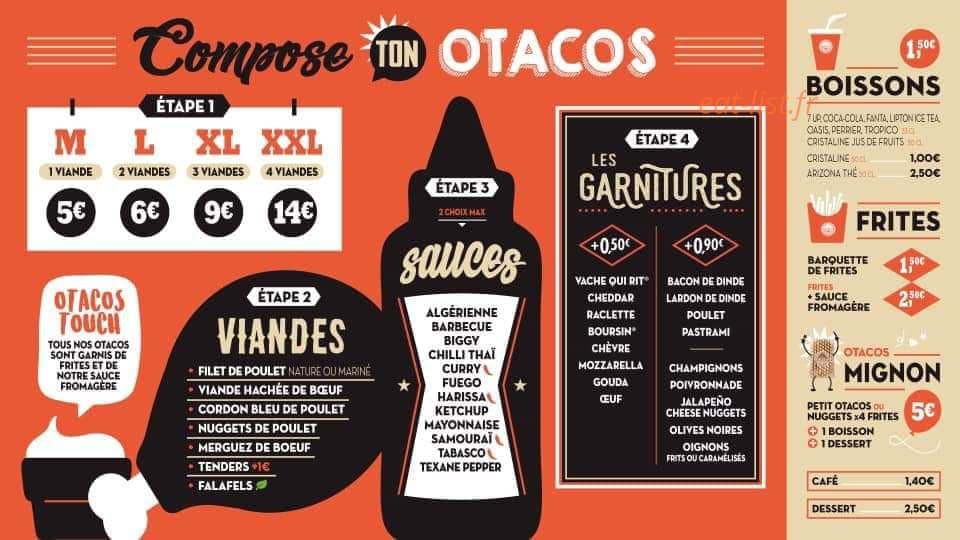 O'tacos — carte page 1