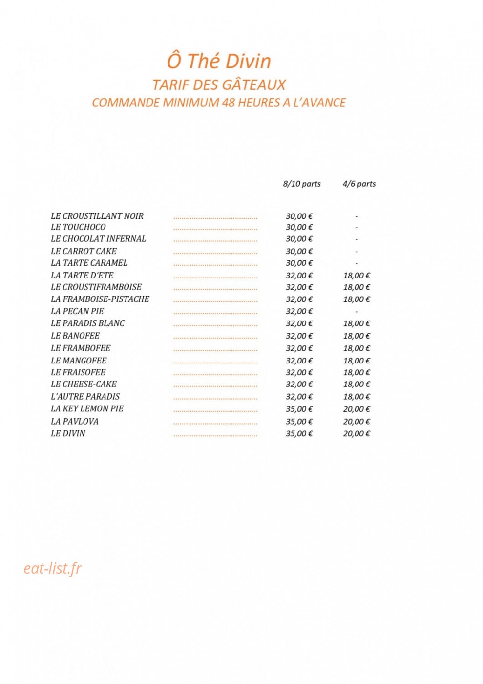 O Thé Divin — carte page 3