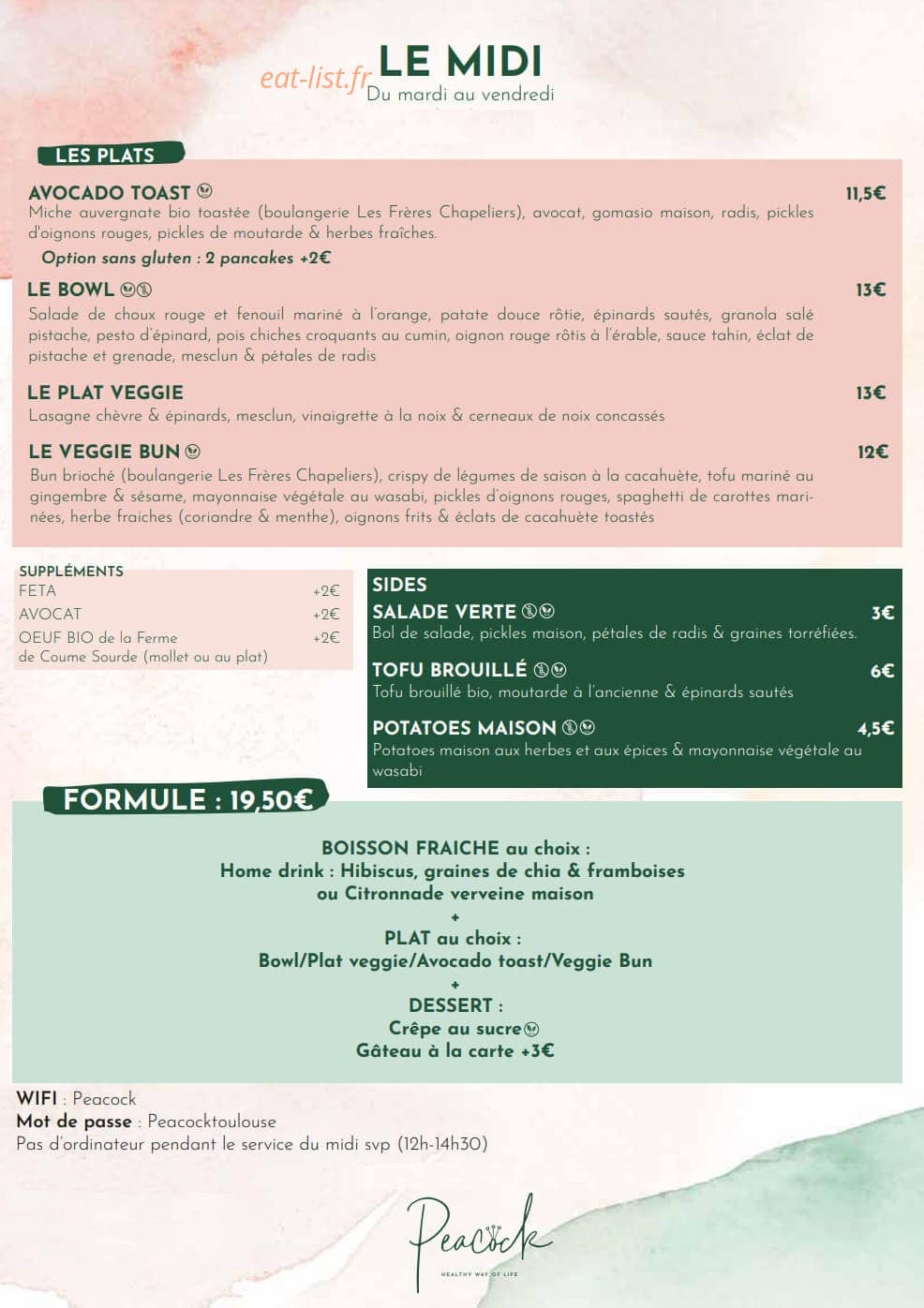 Peacock — carte page 1