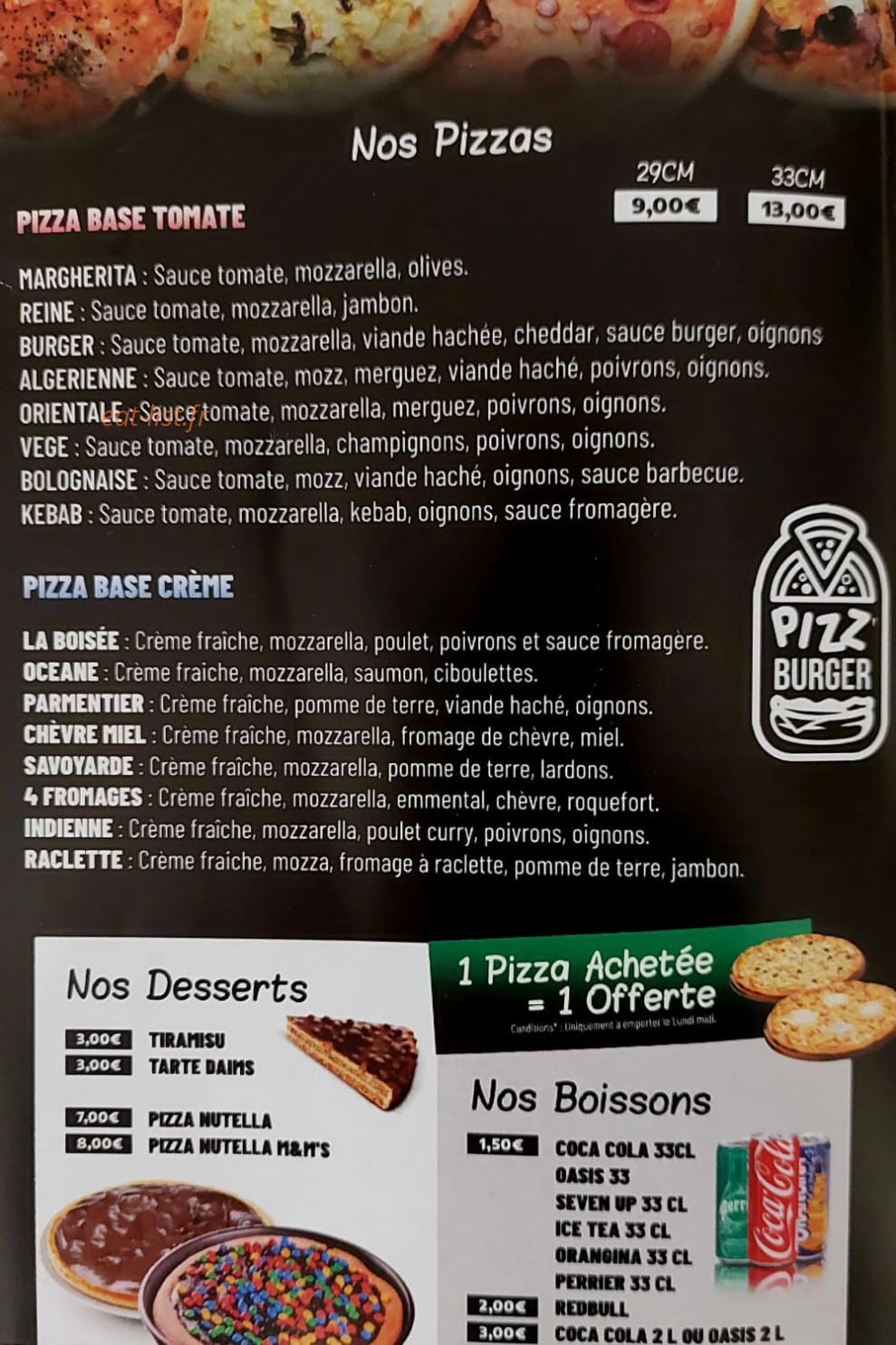 Pizz burger — carte page 2