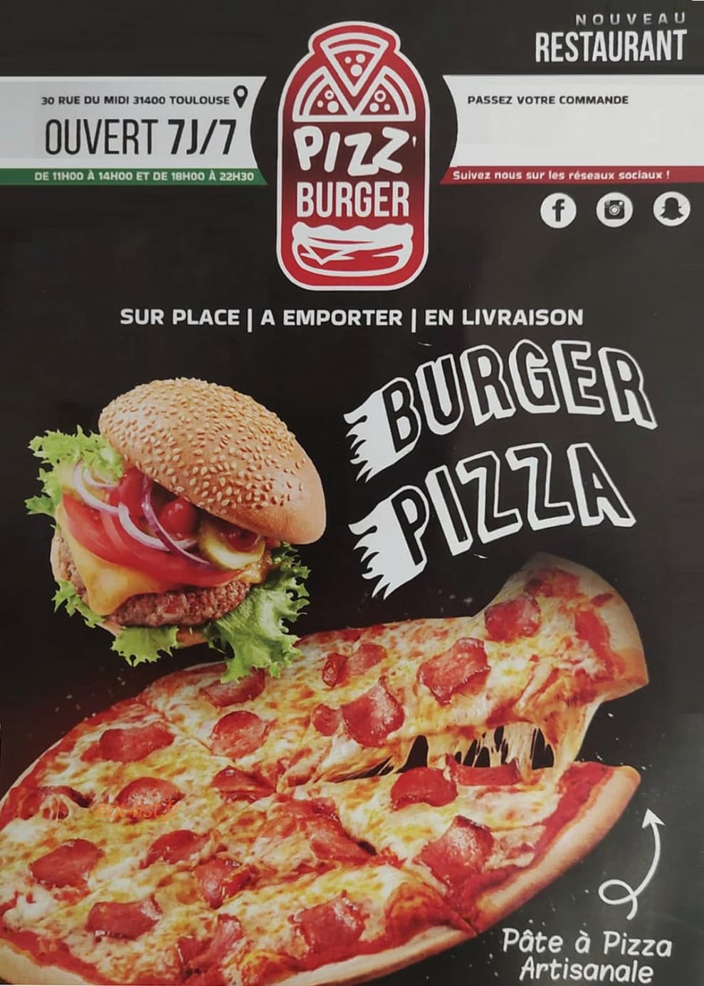 Pizz burger — carte page 1