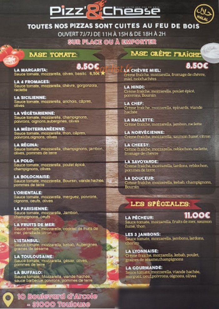 Pizz&Cheese — carte page 1