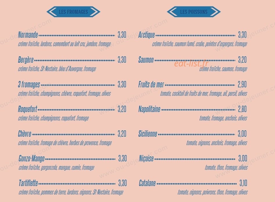Pizza Arlequin — carte page 2