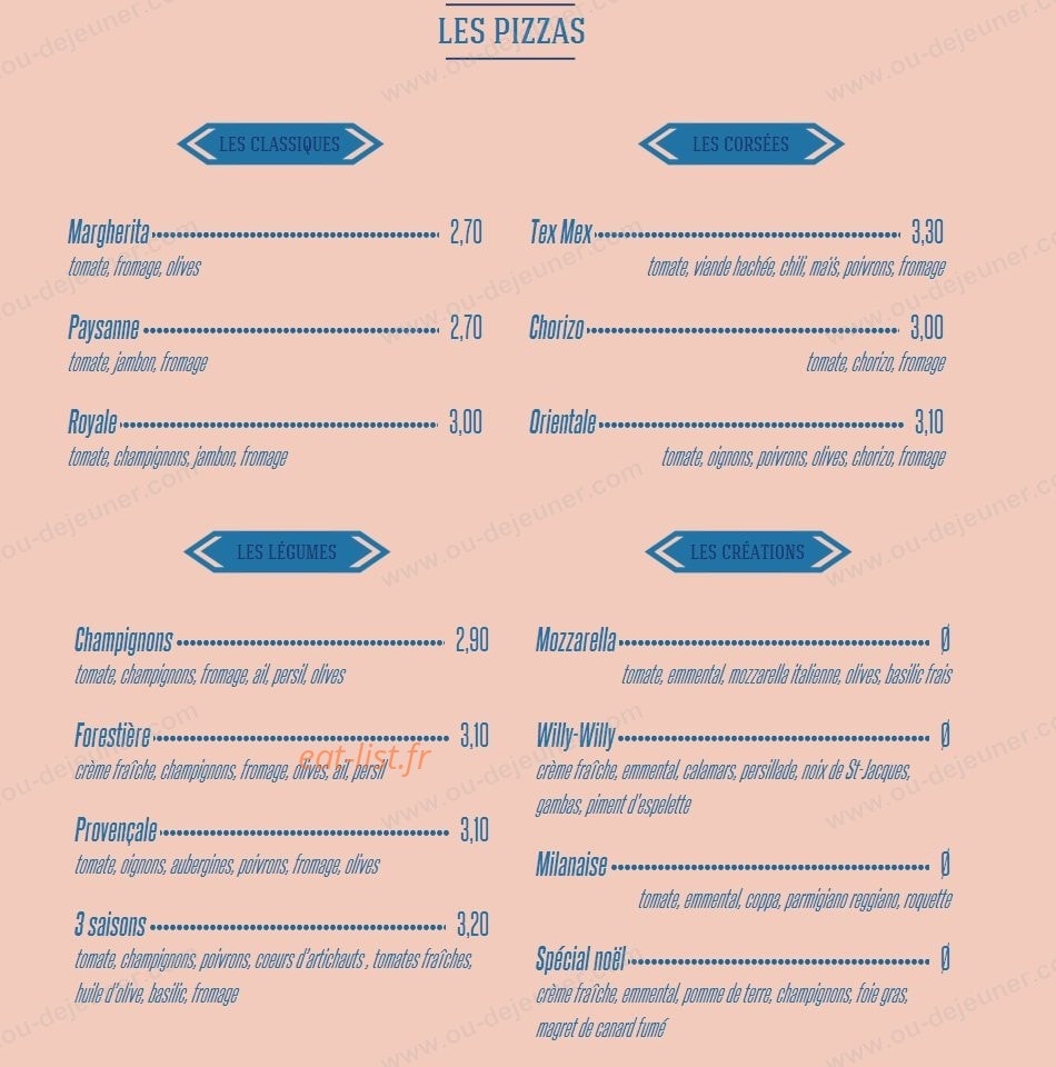 Pizza Arlequin — carte page 1