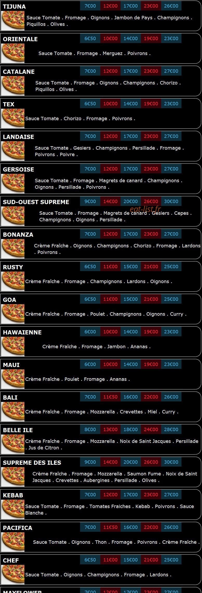 Pizza Cap — carte page 2