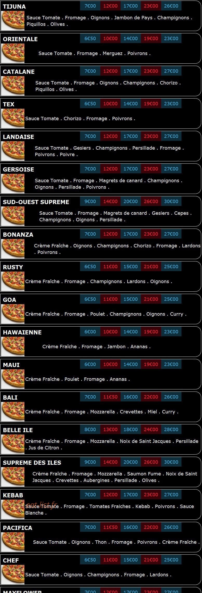 Pizza Cap — carte page 2