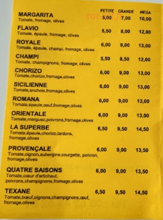 Pizza Catalogne — carte page 1
