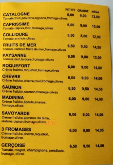 Pizza Catalogne — carte page 2