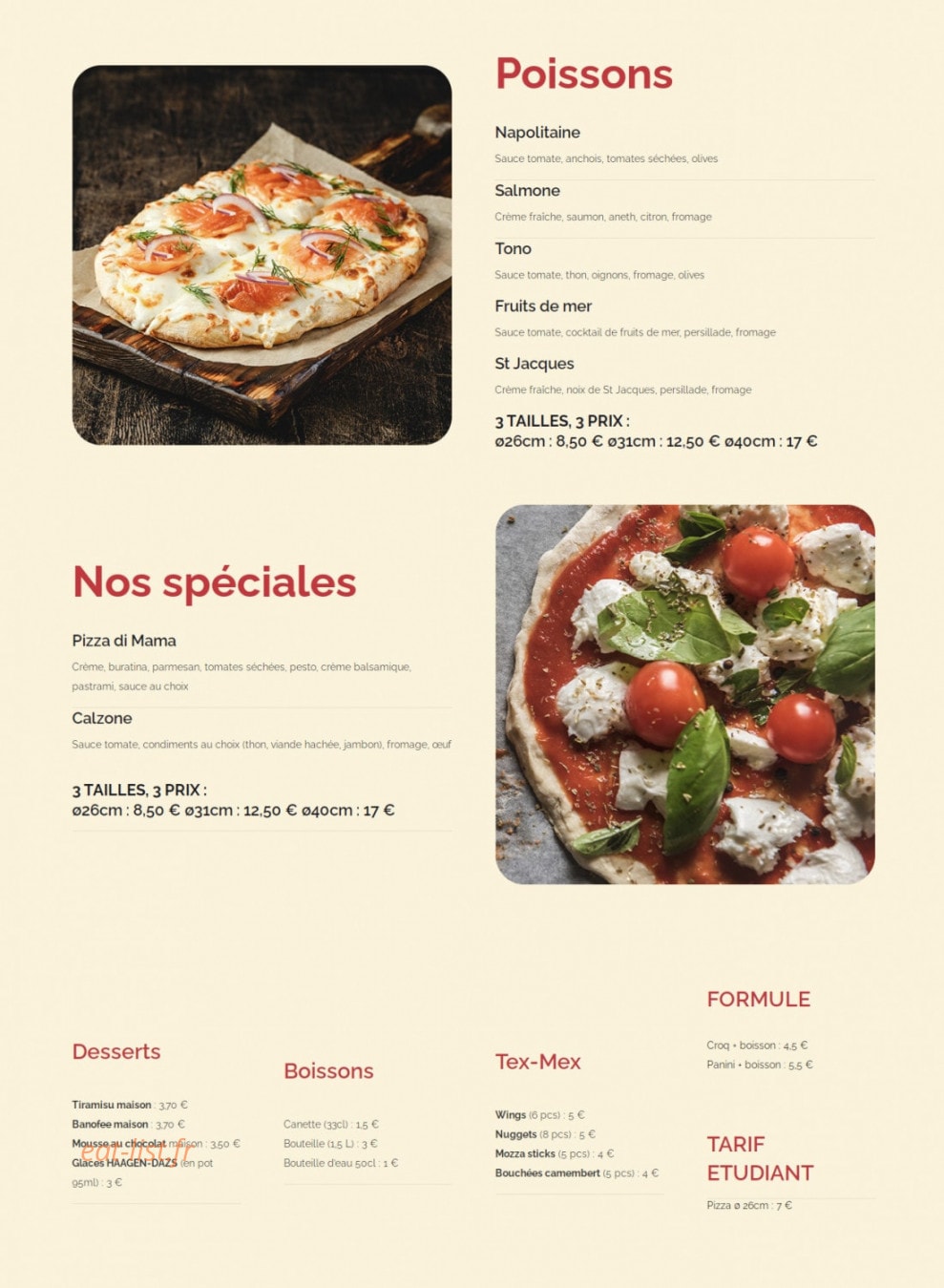 Pizza di mama — carte page 2
