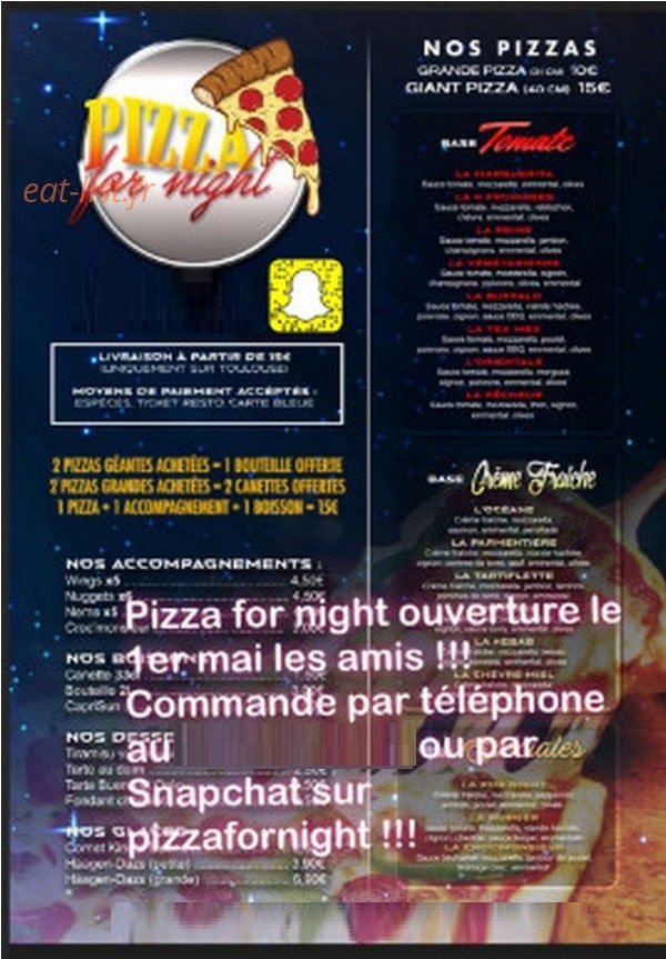 Pizza For Night 31 — carte page 1