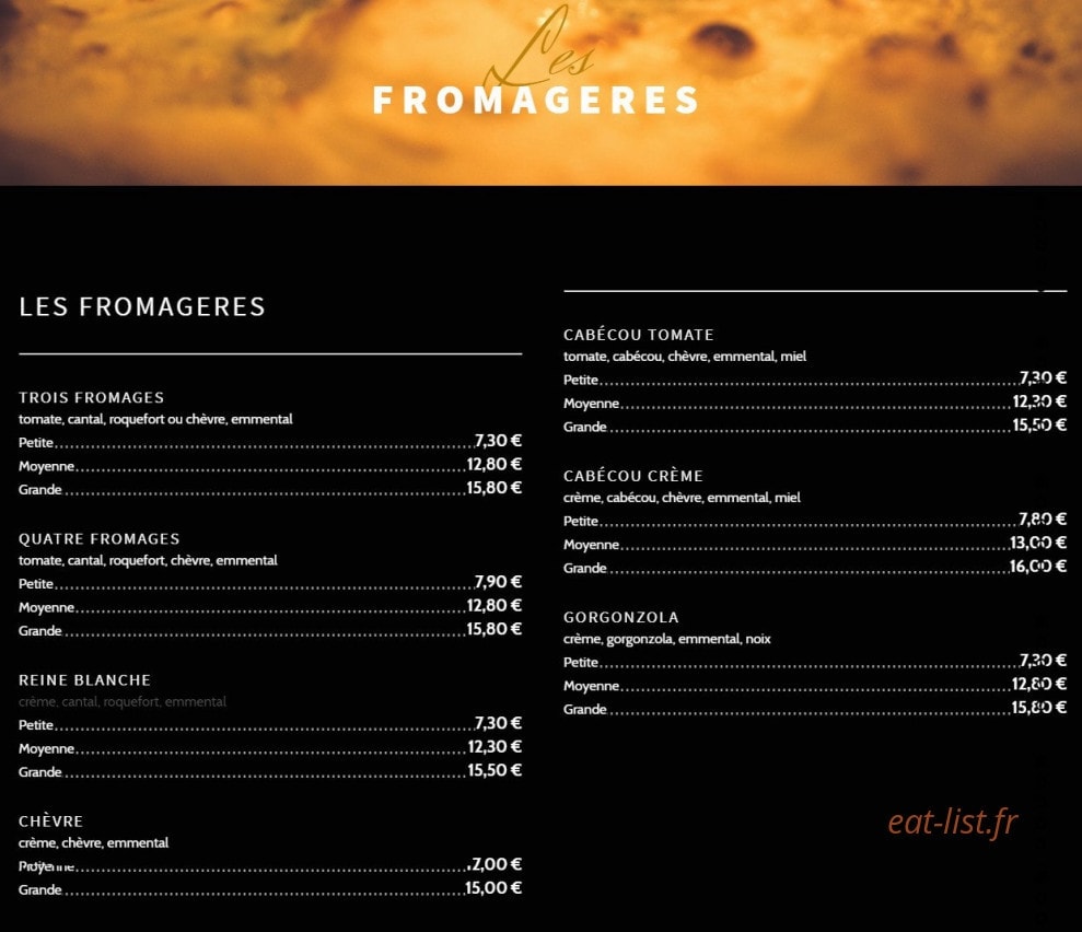 Pizza Lopez — carte page 3