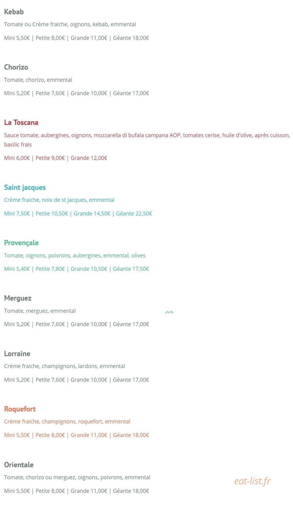 Pizza Maestro — carte page 2