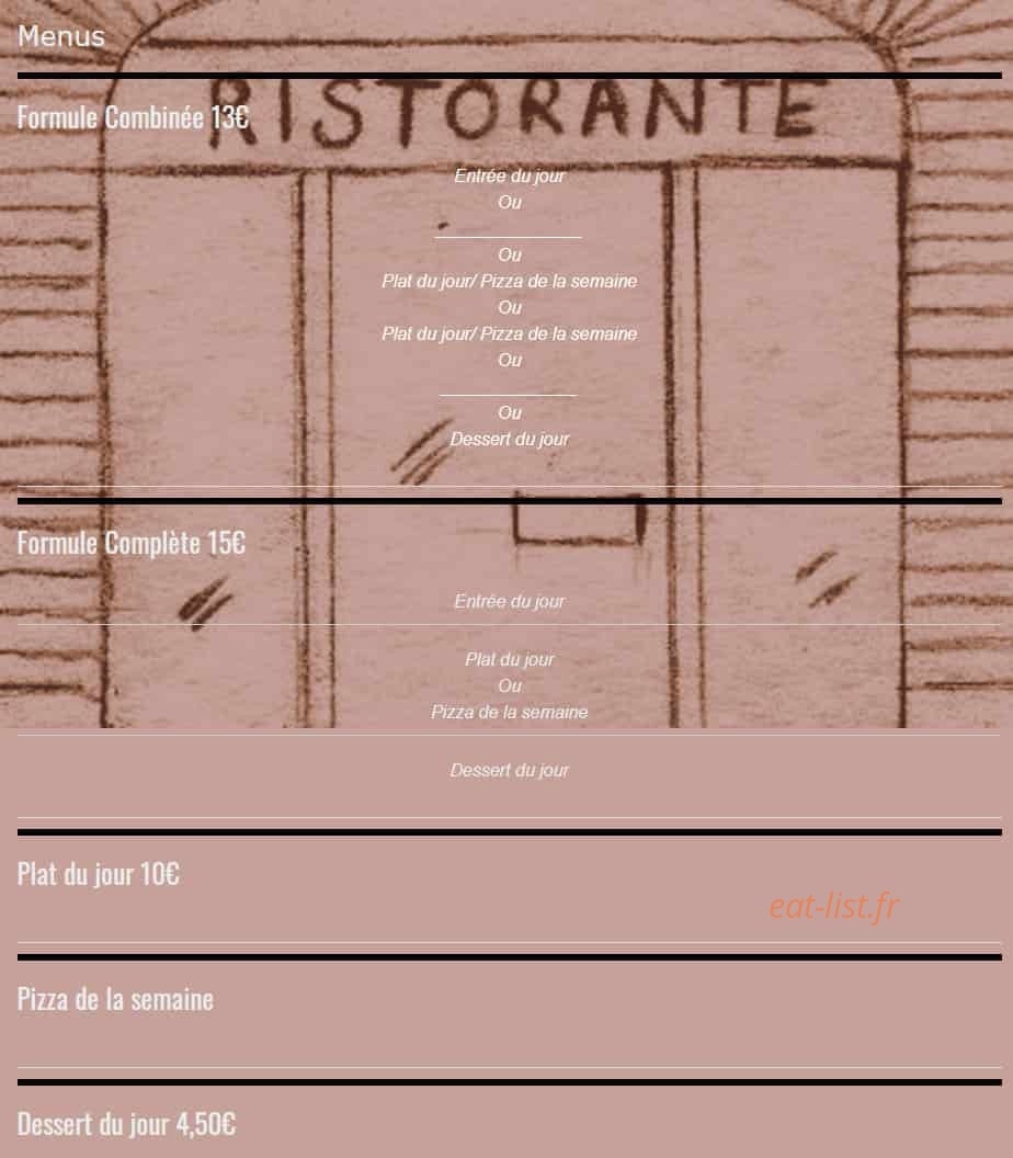 Pizza Zio — carte page 1