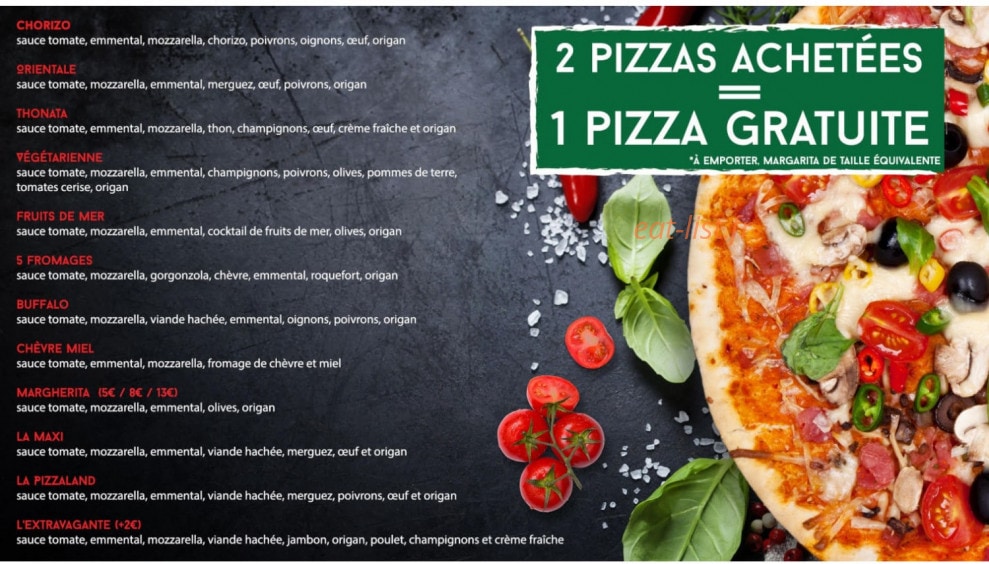 Pizzaland 31 — carte page 1