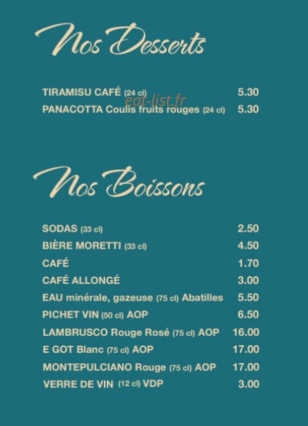 Pizze e Basta Cosi — carte page 3
