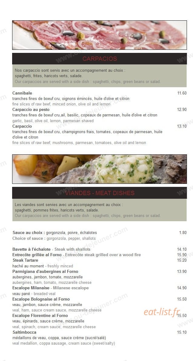 Pizzeria Bambino — carte page 3
