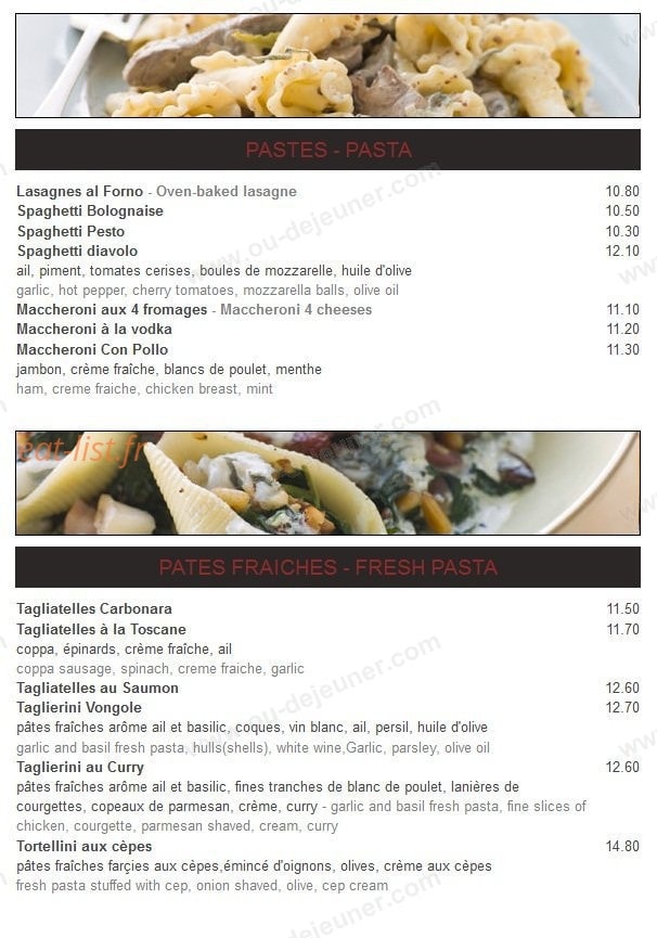 Pizzeria Bambino — carte page 4