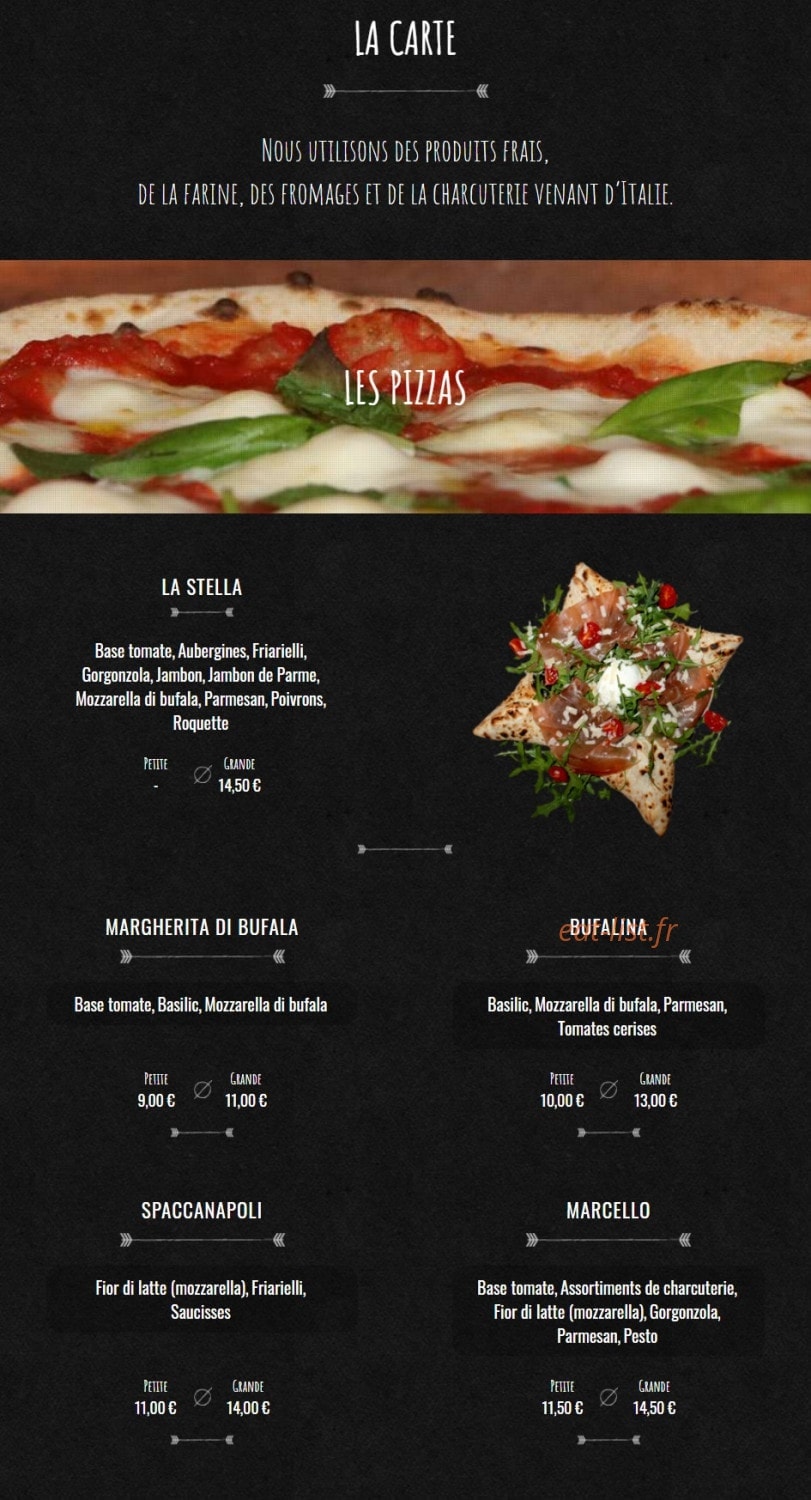 Pizzeria d' Alexis — carte page 1