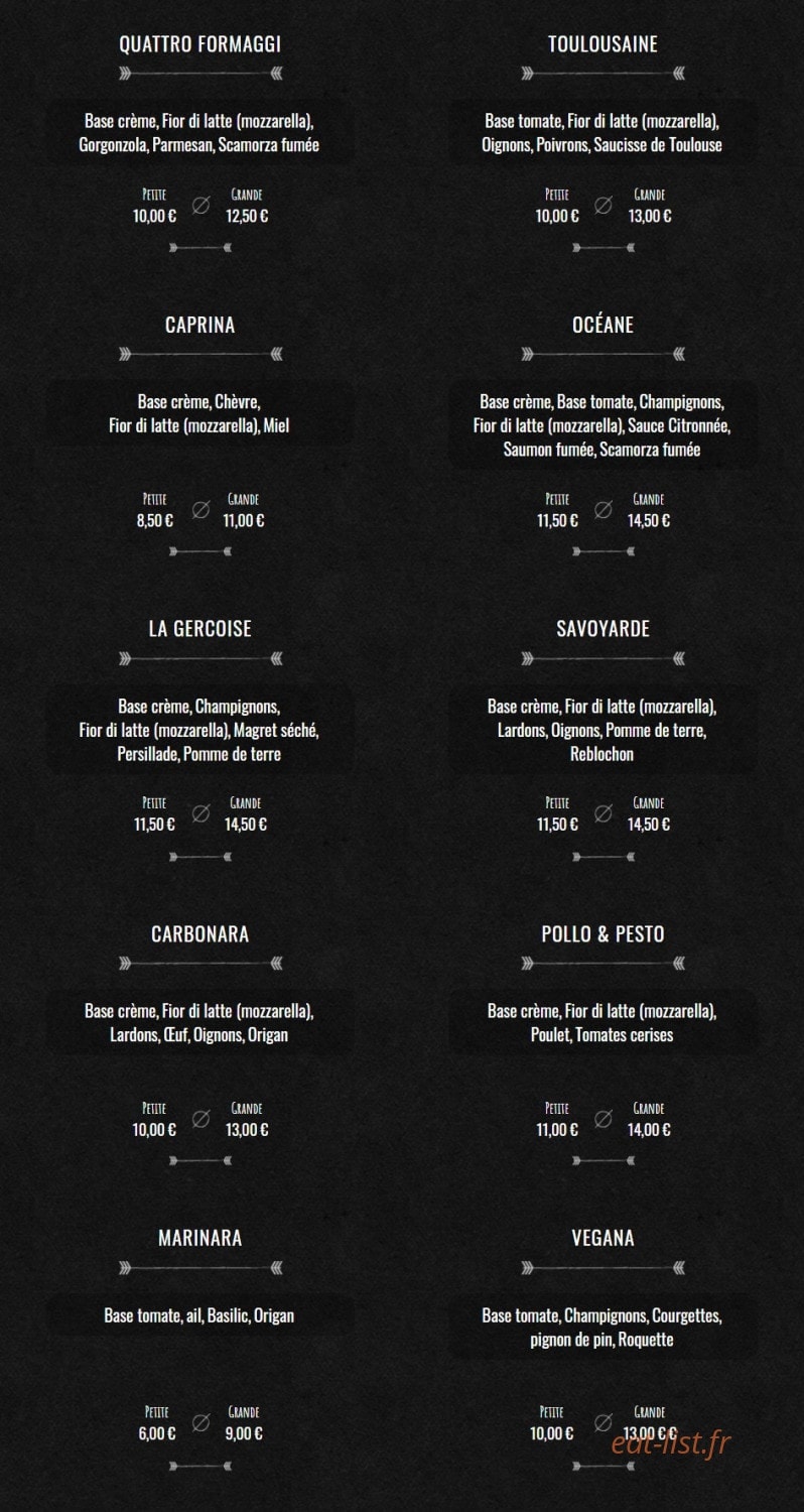 Pizzeria d' Alexis — carte page 3