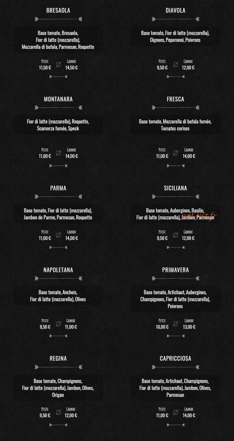 Pizzeria d' Alexis — carte page 2