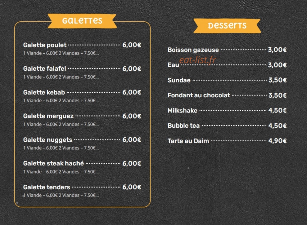 Point Burger — carte page 3