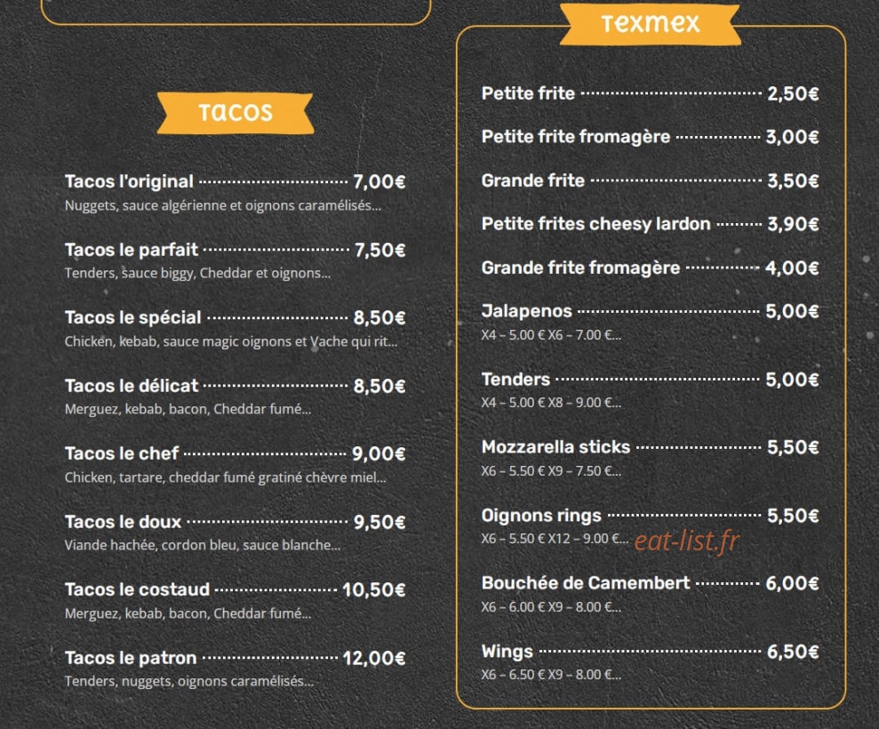 Point Burger — carte page 2