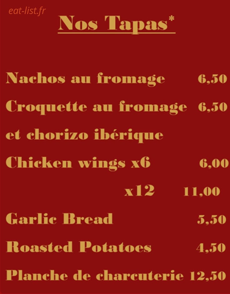 Pub O'Clock — carte page 2