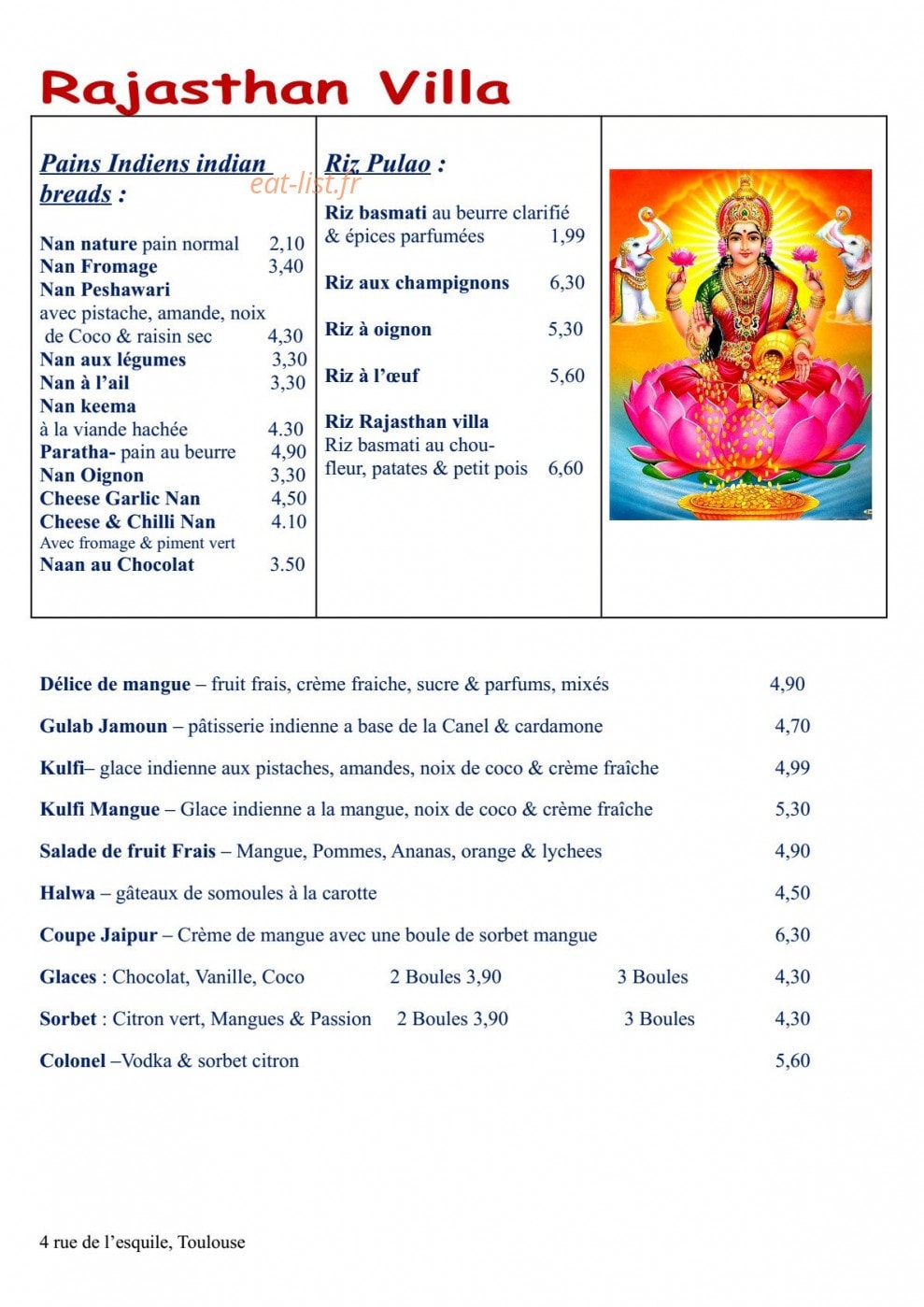 Rajasthan Villa — carte page 4