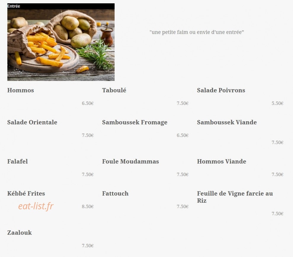 Restaurant janna — carte page 3