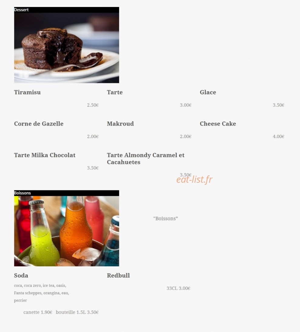 Restaurant janna — carte page 4
