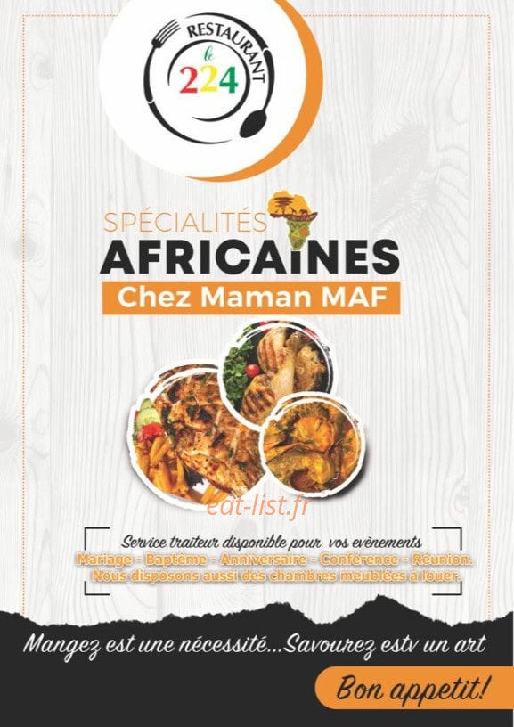 Restaurant LE 224 — carte page 1