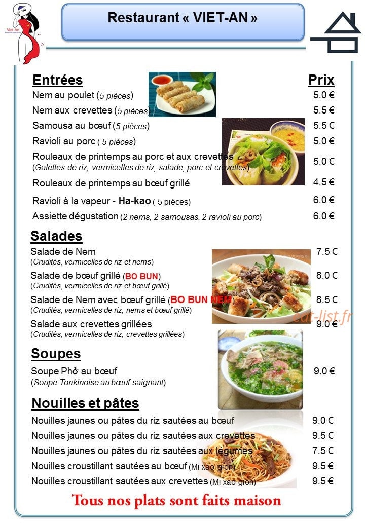 Restaurant Viet-An — carte page 3