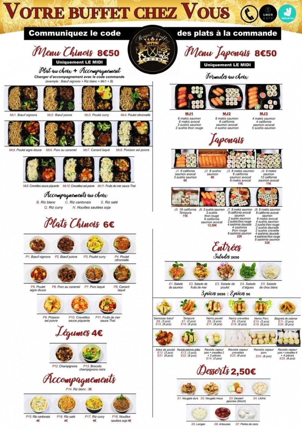 Royal Buffet — carte page 3
