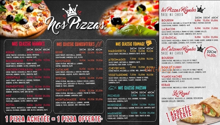 Royal food — carte page 2