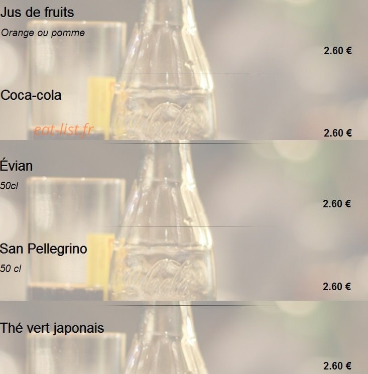 Carte et menu de Sakuraya sushi à Toulouse — Les boissons(suite)