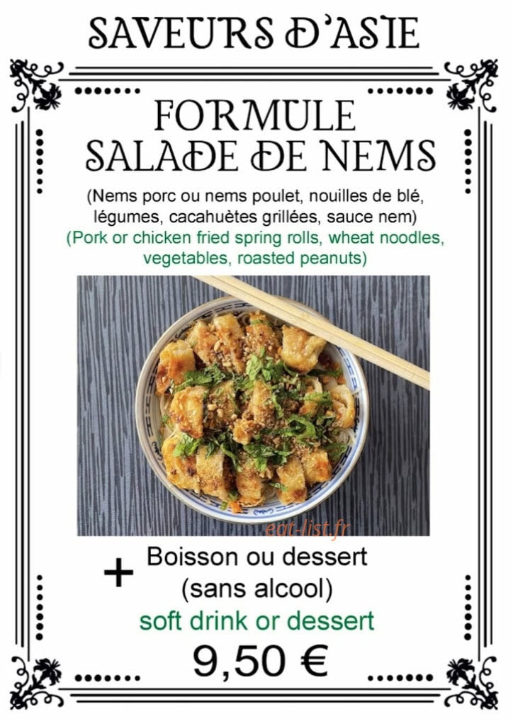 Saveur d'Asie Express — carte page 3