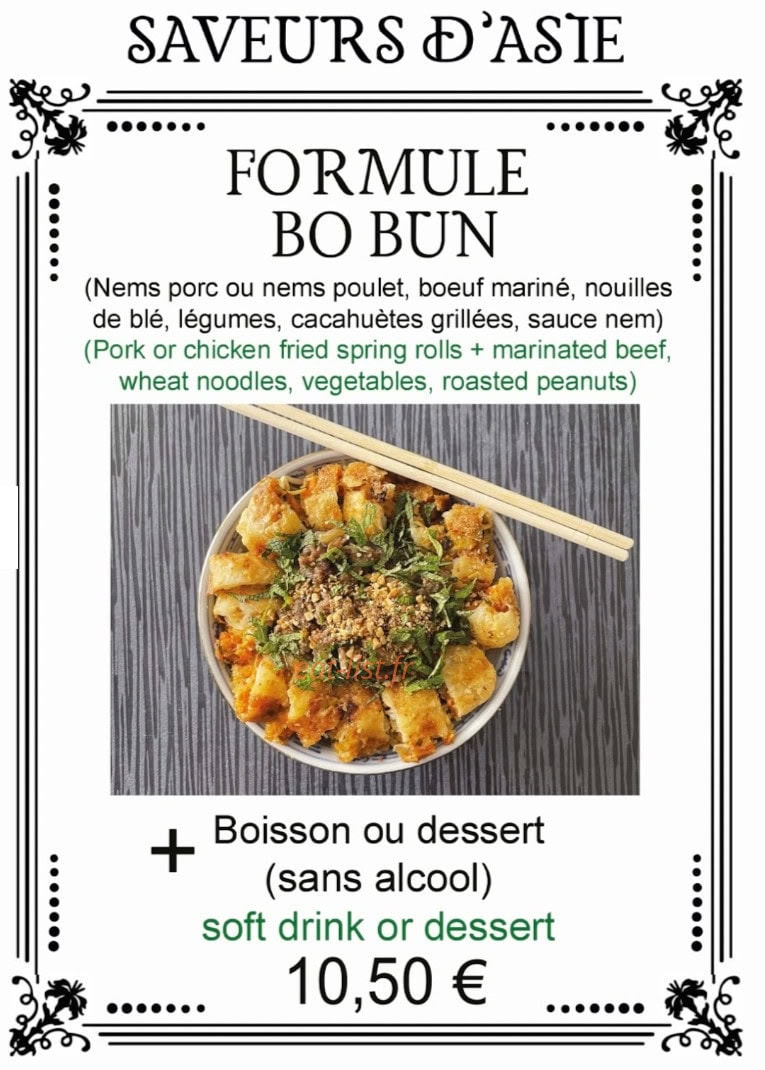 Saveur d'Asie Express — carte page 2