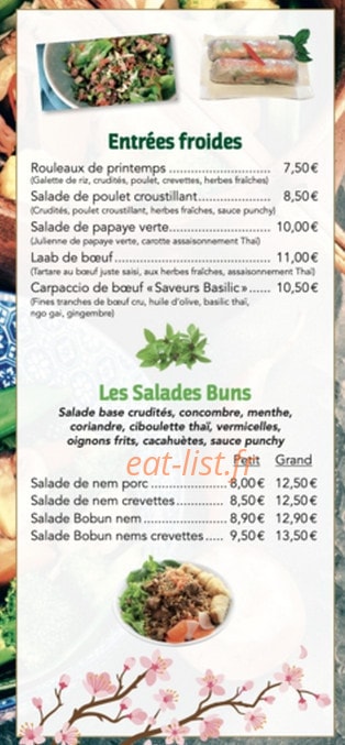 Saveurs Basilic — carte page 3