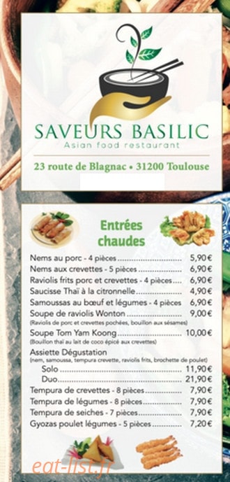 Saveurs Basilic — carte page 2
