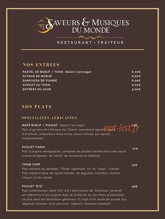 Saveurs et musiques du monde — carte page 1