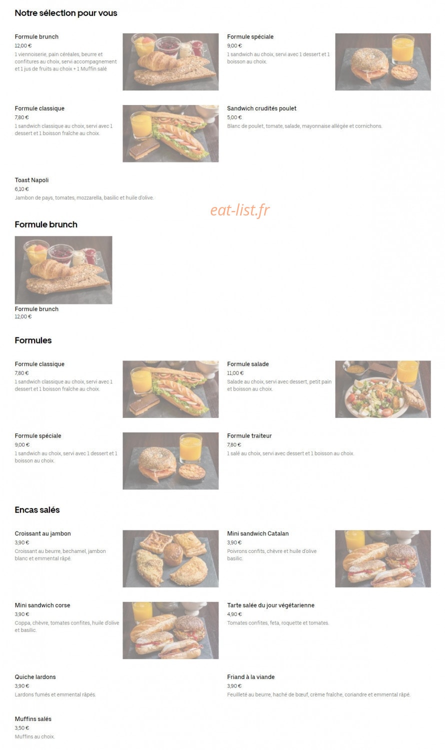SLD Café — carte page 1
