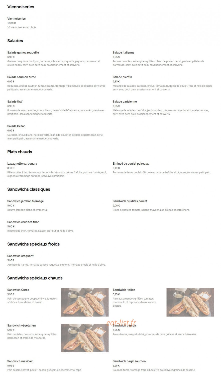 SLD Café — carte page 2