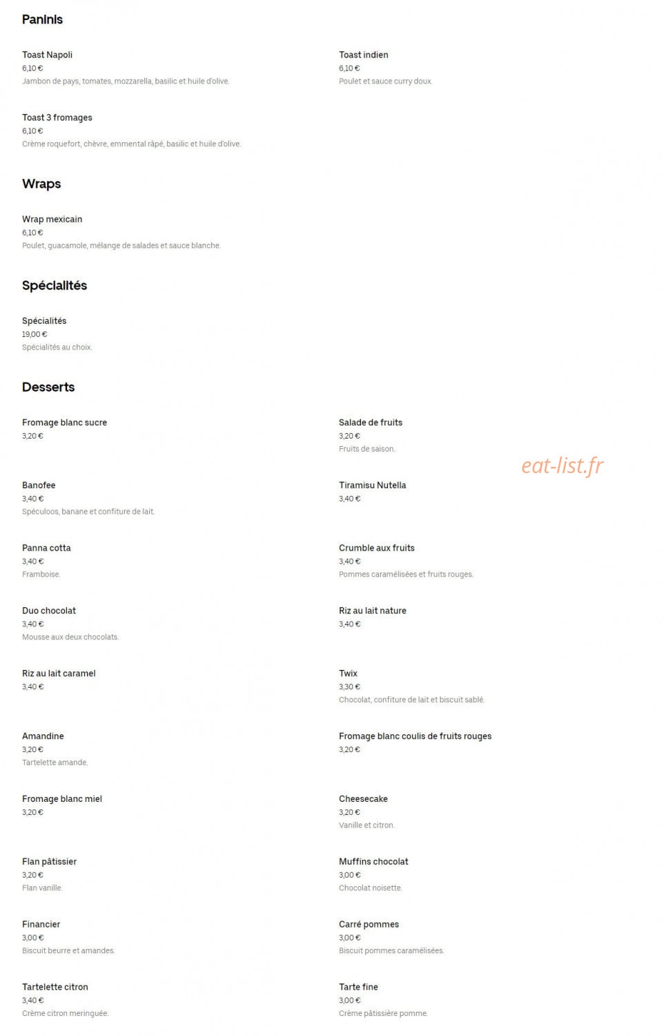 SLD Café — carte page 3