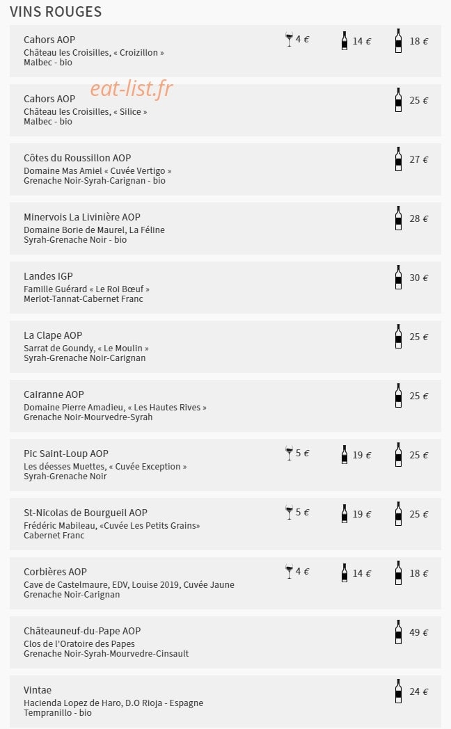 Smoky Bar — carte page 8
