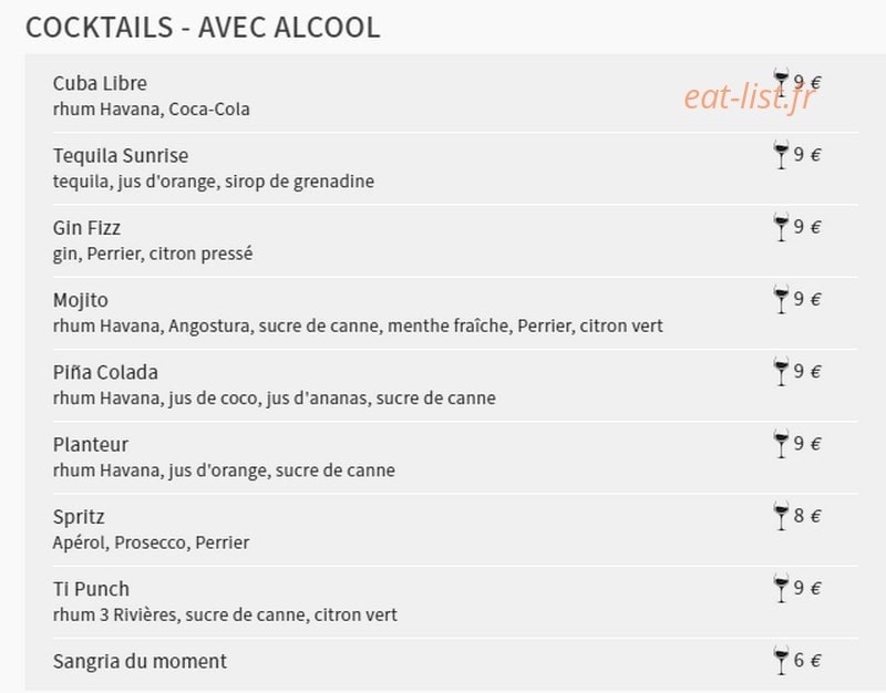 Smoky Bar — carte page 12