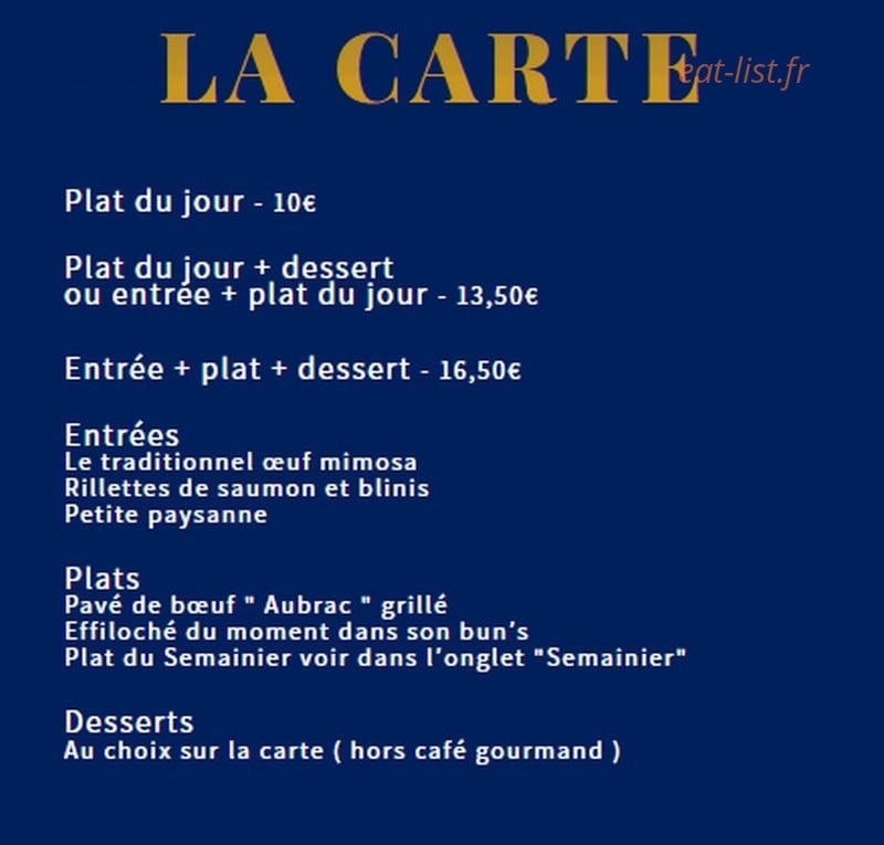 Smoky Bar — carte page 1