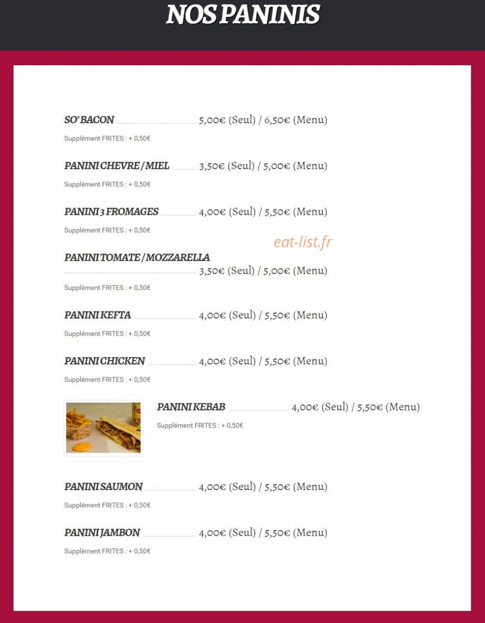 So' Burger — carte page 6
