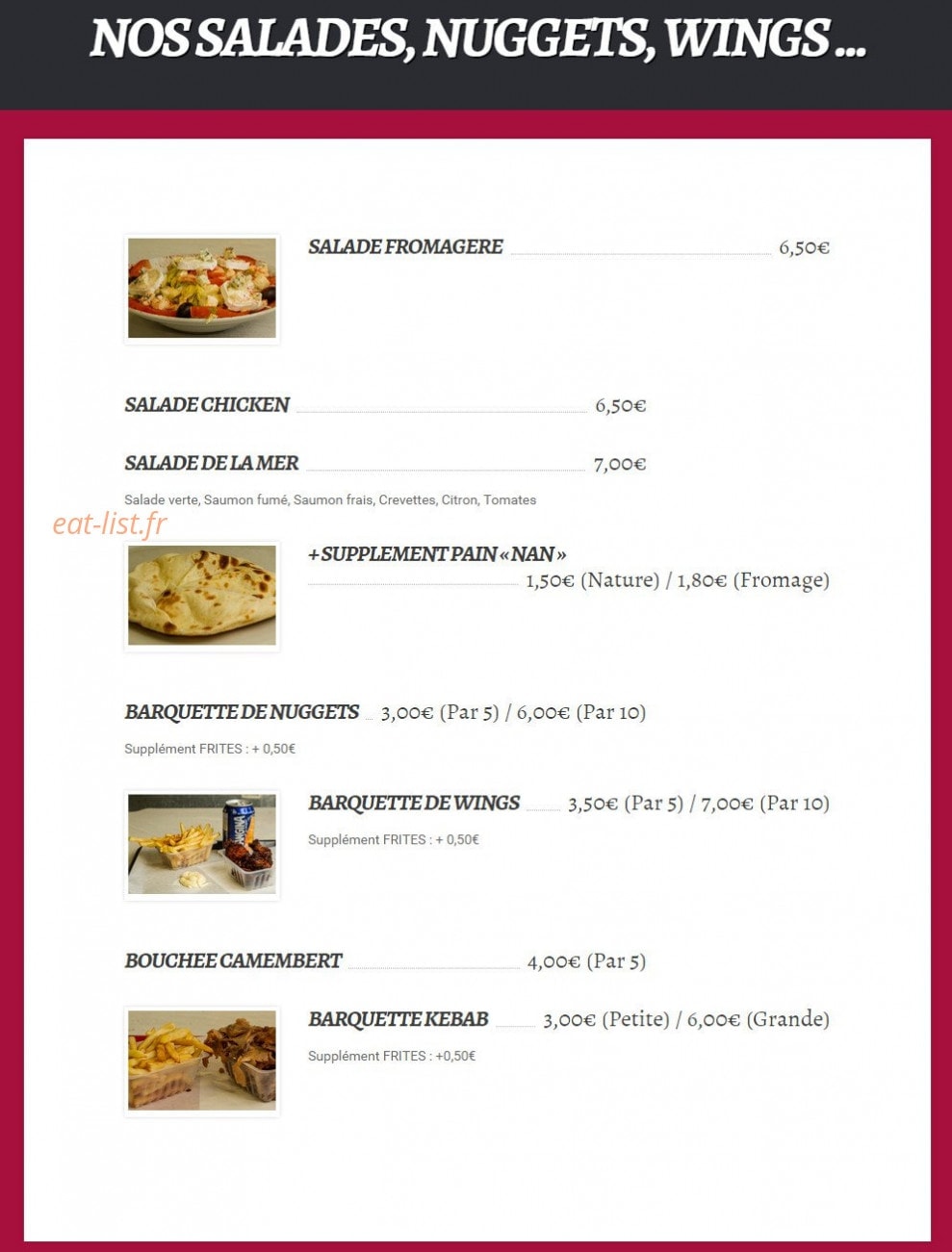 So' Burger — carte page 7