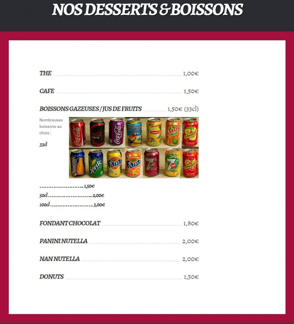 So' Burger — carte page 8