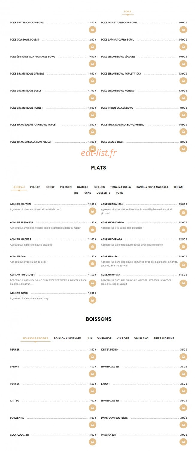 Spice of Bengale — carte page 4
